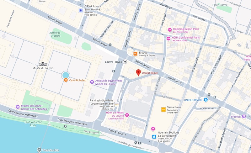 bijouterie ocarat bijoux plan acces ville paris