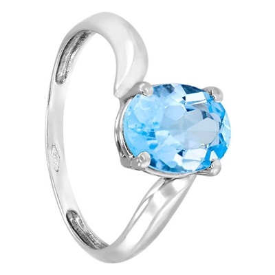 bague topaze or blanc