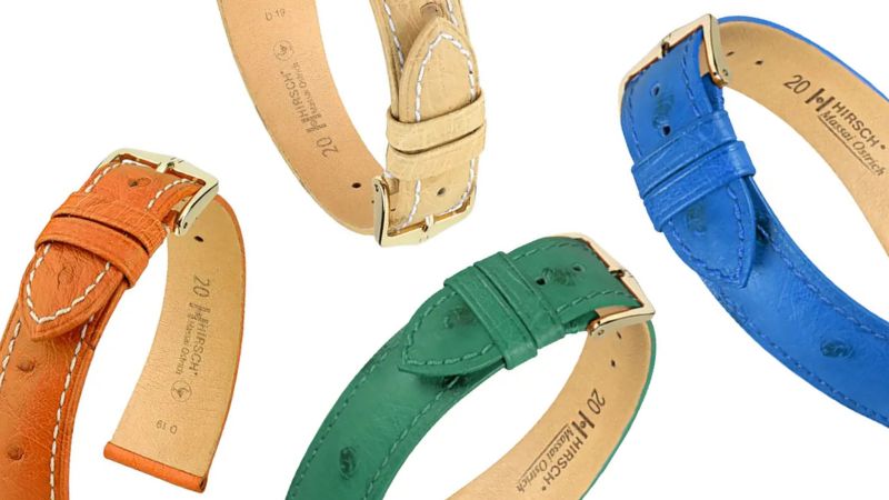bracelets montres cuirs exotiques autruche