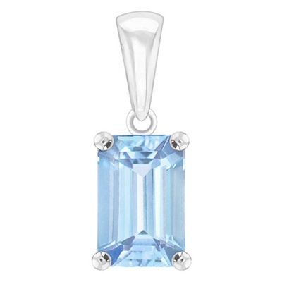 pendentif aigue marine or blanc