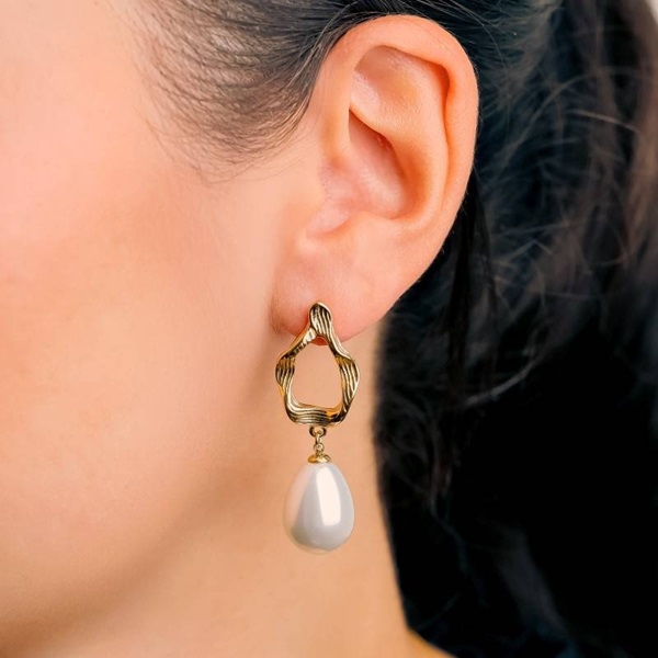 boucles doreilles pendantes perles d imitation
