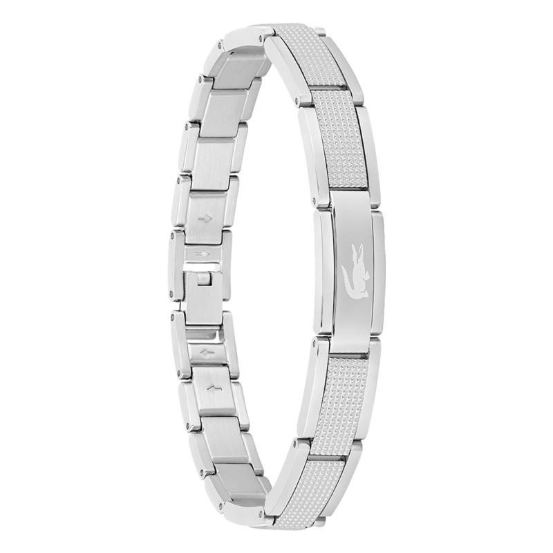 bracelet texture stencil en acier 2040188 longueur 19 cm lacoste
