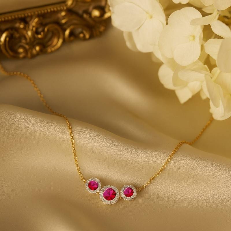 collier rubis synthetiques rubis de synthese