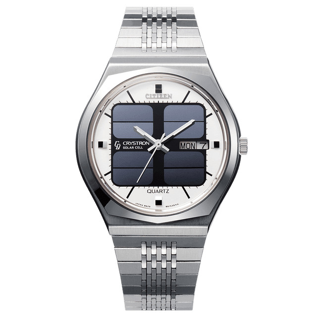 montre citizen crystron solar cell 1976